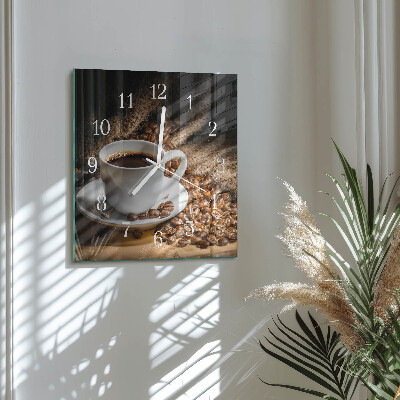 Quadrato orologio quadrato in vetro Caffè