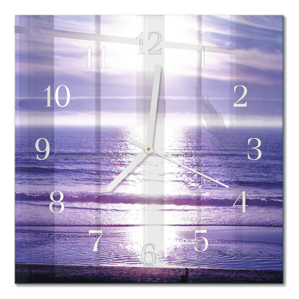 Quadrato orologio quadrato in vetro Mare