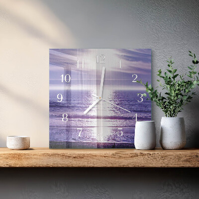 Quadrato orologio quadrato in vetro Mare