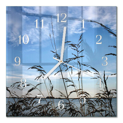 Orologio in vetro decorativo quadrato Erba