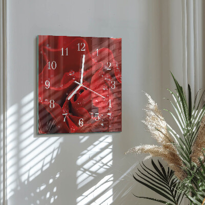 Quadrato orologio quadrato in vetro Rosa
