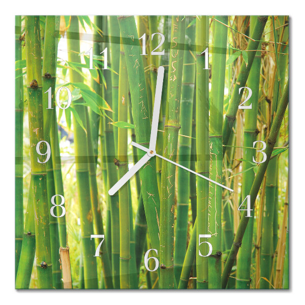 Orologio in vetro decorativo quadrato Bambù