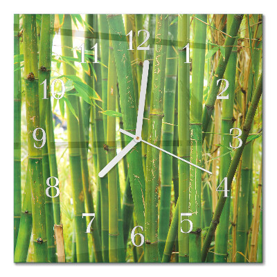 Orologio in vetro decorativo quadrato Bambù