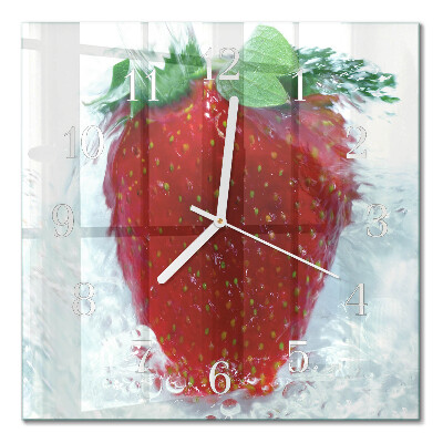 Quadrato orologio quadrato in vetro Fragola