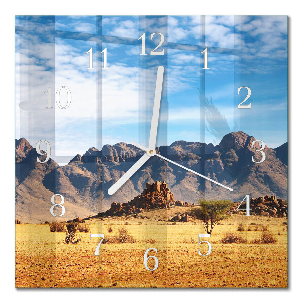 Quadrato orologio quadrato in vetro Montagne
