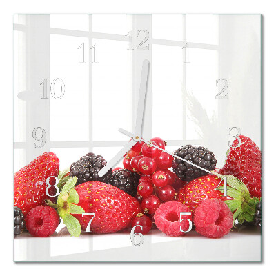Quadrato orologio quadrato in vetro Frutta