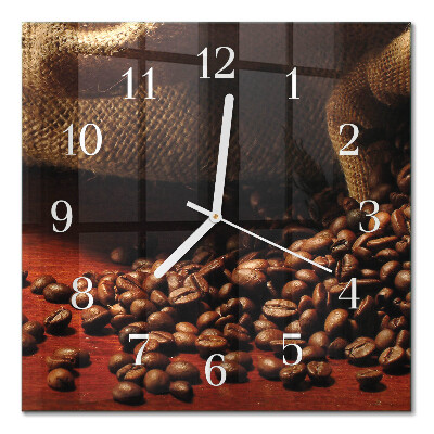 Orologio da parete quadrato Chicchi di caffè