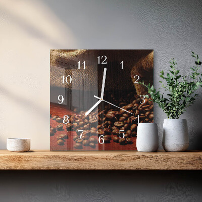 Orologio da parete quadrato Chicchi di caffè