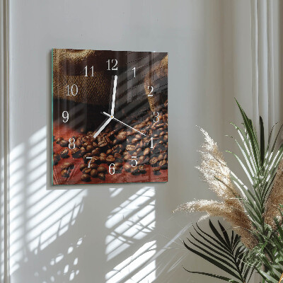 Orologio da parete quadrato Chicchi di caffè