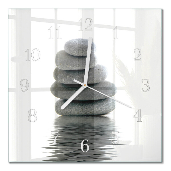 Orologio in vetro decorativo quadrato Pietre