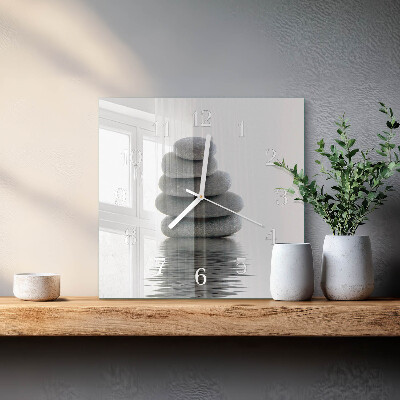 Orologio in vetro decorativo quadrato Pietre