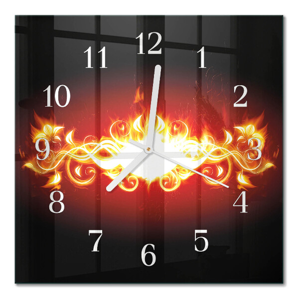 Quadrato orologio Fiore di fuoco