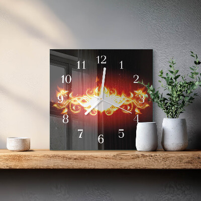 Quadrato orologio Fiore di fuoco