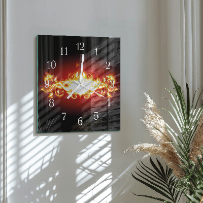 Quadrato orologio Fiore di fuoco