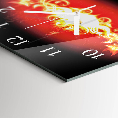 Quadrato orologio Fiore di fuoco