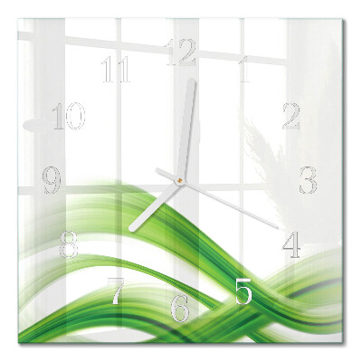 Quadrato orologio quadrato in vetro Onda astratta