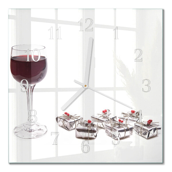 Orologio da parete quadrato Un bicchiere di vino