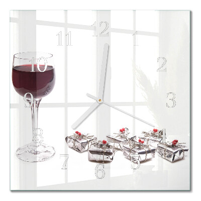 Orologio da parete quadrato Un bicchiere di vino