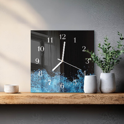 Orologio in vetro decorativo quadrato Acqua