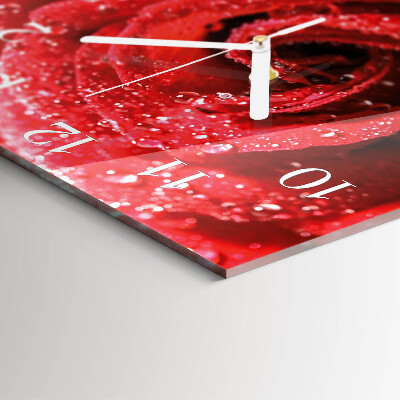 Orologio in vetro decorativo quadrato Rosa