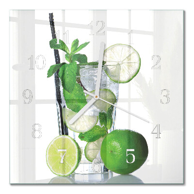 Orologio in vetro decorativo quadrato Lime e menta