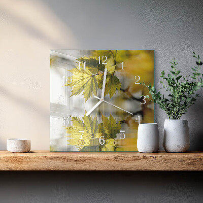 Orologio da parete quadrato Foglia d'acero