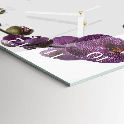 Orologio in vetro decorativo quadrato Orchidea