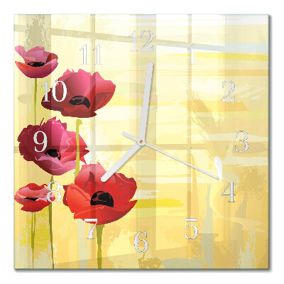 Orologio da parete quadrato Papaveri