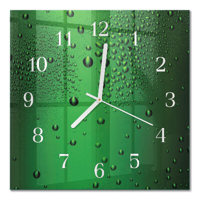 Orologio in vetro decorativo quadrato Gocce d'acqua