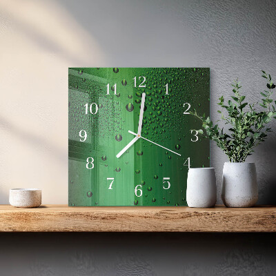 Orologio in vetro decorativo quadrato Gocce d'acqua