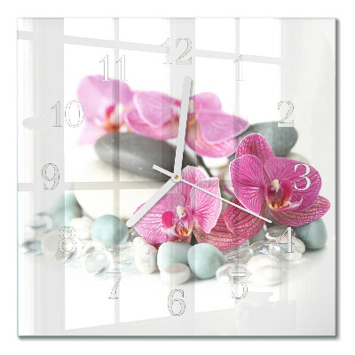 Orologio da parete quadrato Orchidee