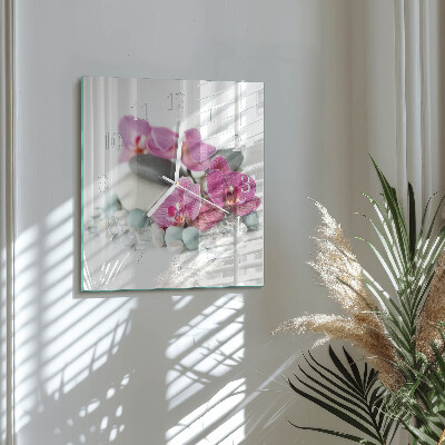 Orologio da parete quadrato Orchidee