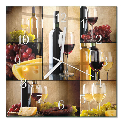 Orologio in vetro decorativo quadrato Una bottiglia di vino