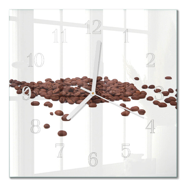 Quadrato orologio quadrato in vetro Chicchi di caffè