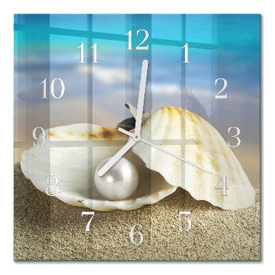 Orologio in vetro decorativo quadrato Perla in conchiglia