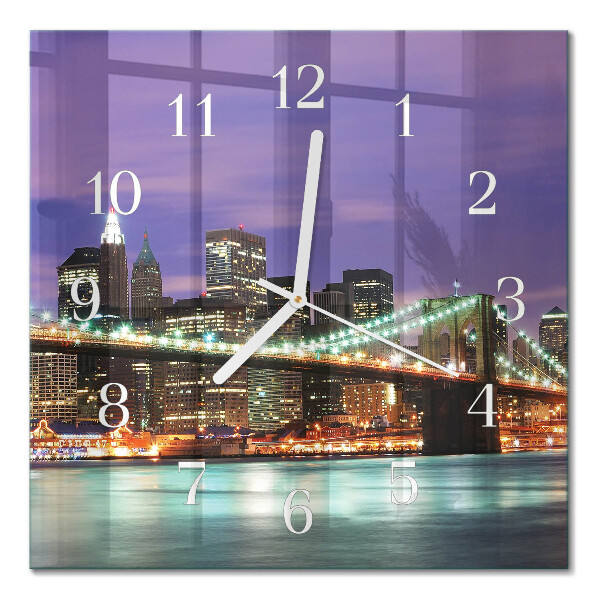 Orologio in vetro decorativo quadrato Il ponte all'orizzonte