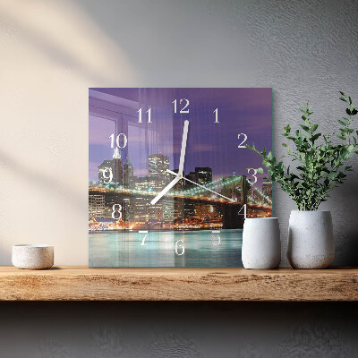 Orologio in vetro decorativo quadrato Il ponte all'orizzonte
