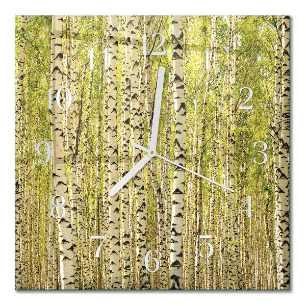 Orologio da parete quadrato Foresta di betulle