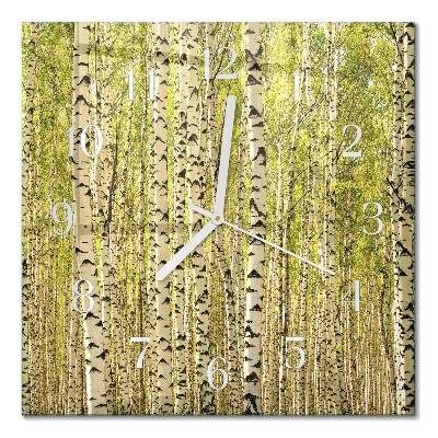 Orologio da parete quadrato Foresta di betulle