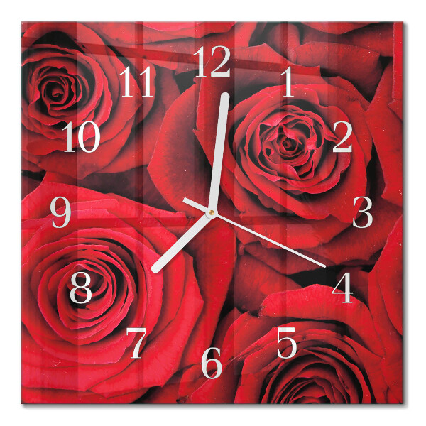 Quadrato orologio quadrato in vetro Rose