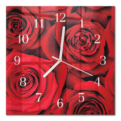Quadrato orologio quadrato in vetro Rose