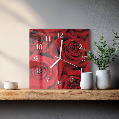 Quadrato orologio quadrato in vetro Rose