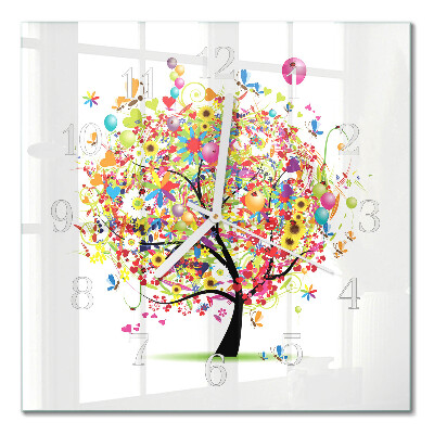 Orologio da parete quadrato Albero colorato