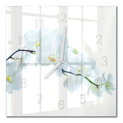 Orologio in vetro decorativo quadrato Orchidea