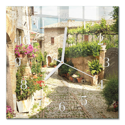 Orologio in vetro decorativo quadrato Viale dei Fiori