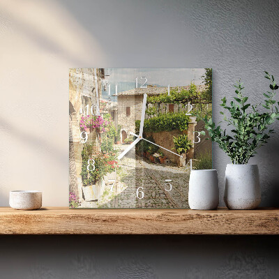 Orologio in vetro decorativo quadrato Viale dei Fiori
