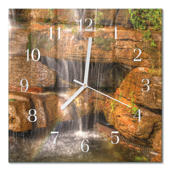 Quadrato orologio quadrato in vetro Cascata