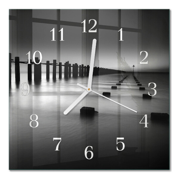 Quadrato orologio quadrato in vetro Mare