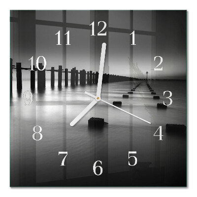 Quadrato orologio quadrato in vetro Mare