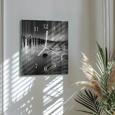 Quadrato orologio quadrato in vetro Mare